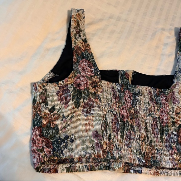 Wild Fable Floral Victorian Corset Bustier Crop Top - Picture 7 of 9